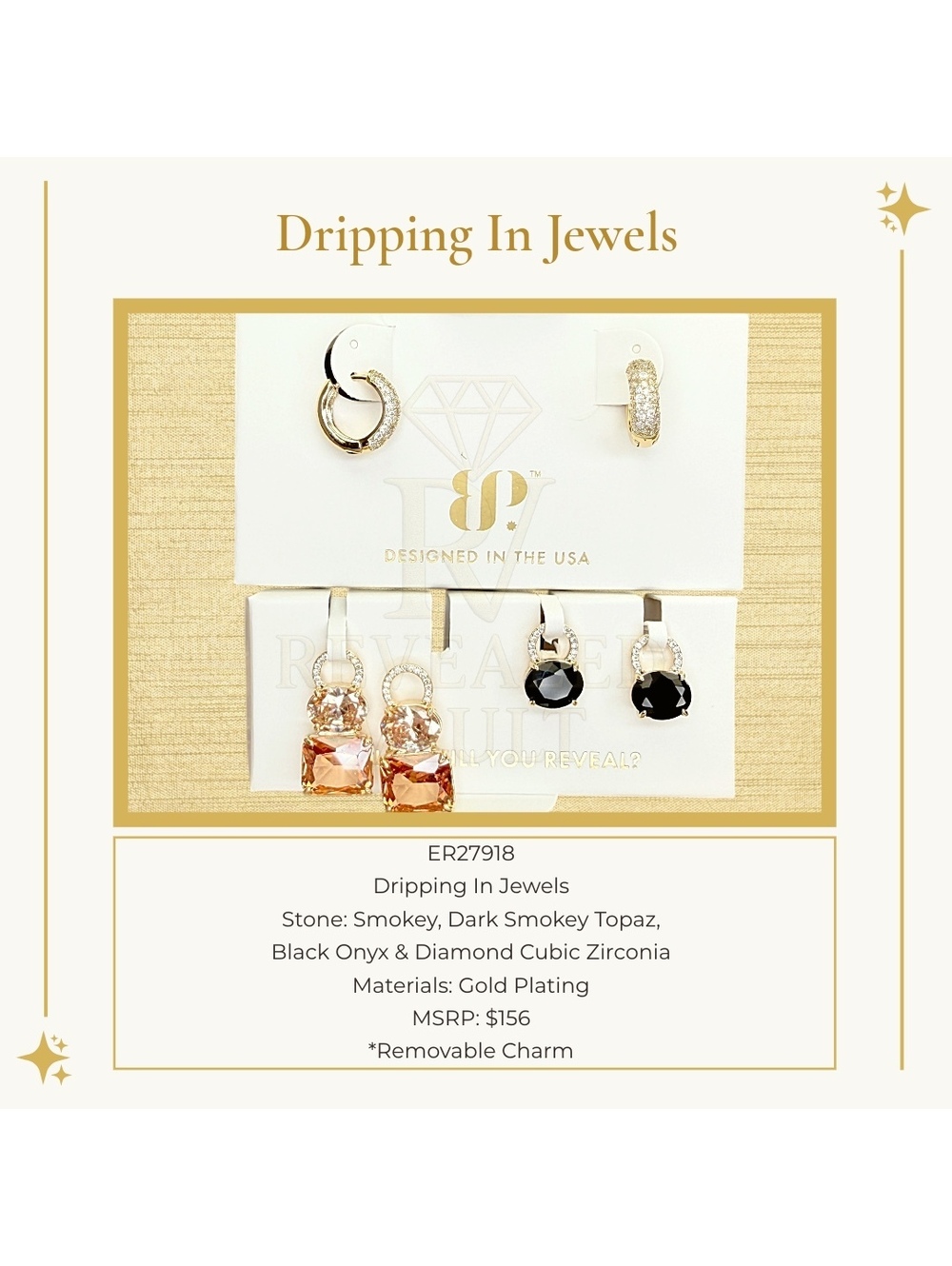 Dripping In Jewels - Charming Hoops